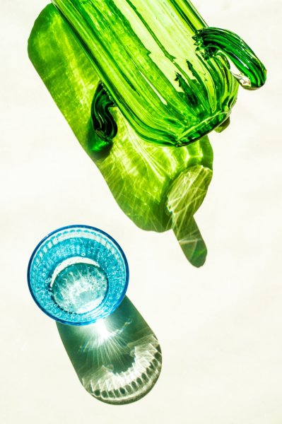 still life photography lighting glass and pitcher on white